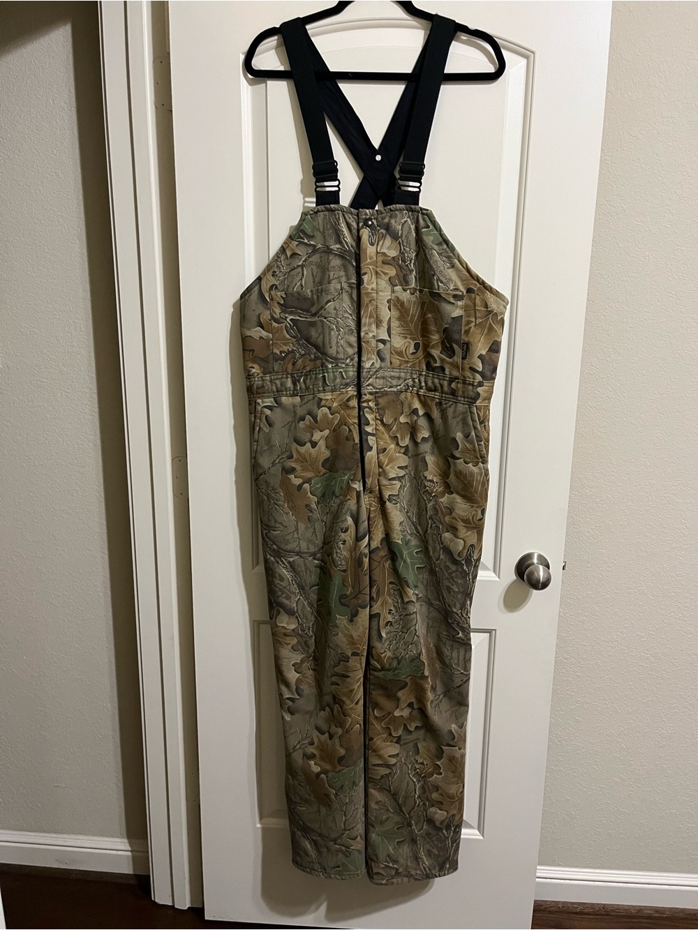 VINTAGE Walls Advantage Insulated Camouflage Bib Overalls Size Large